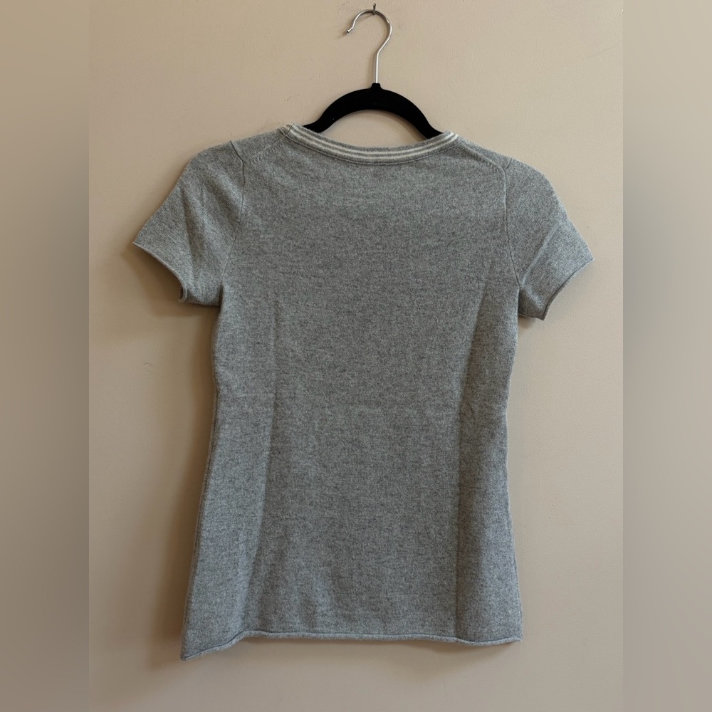 J. Crew Short Sleeve Cashmere Nautical Ship Embroidery T-Shirt Tee Shirt Top - Picture 10 of 13